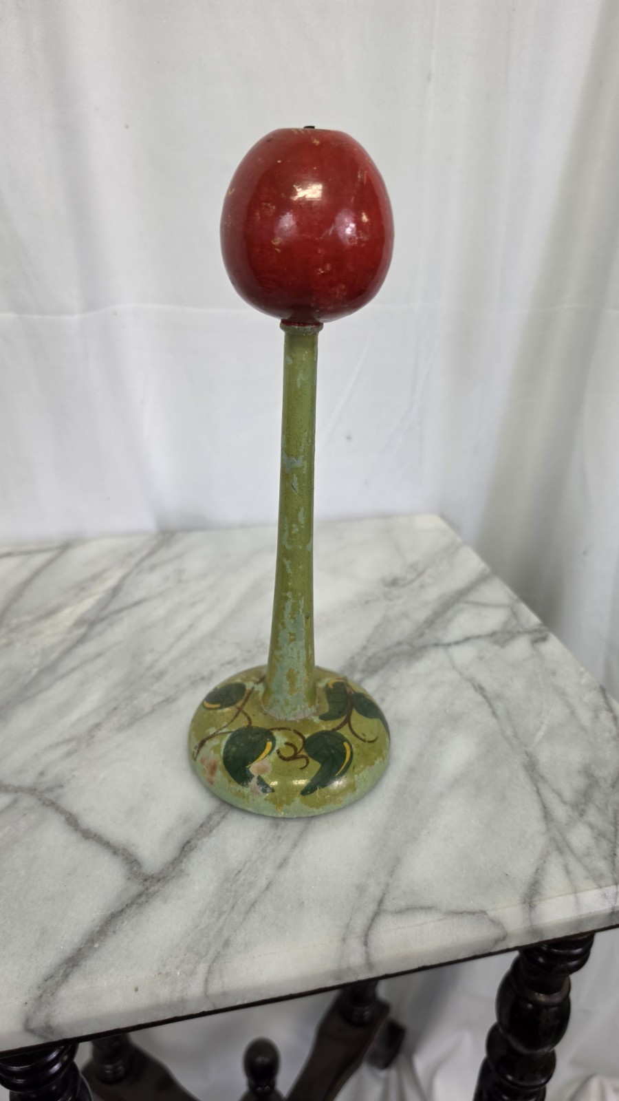 Antique 1920s Wooden Hat Display Stand Floral