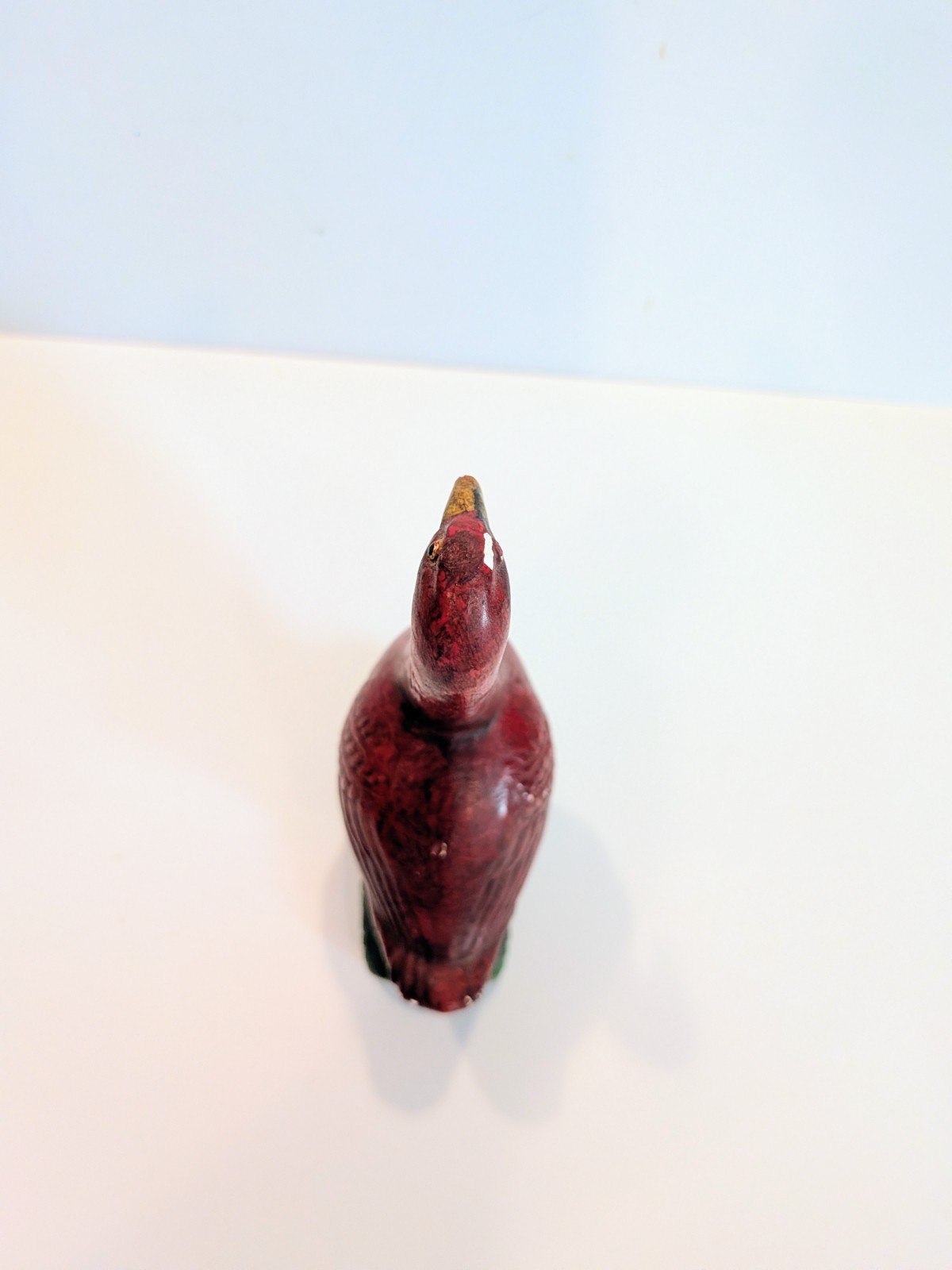 Antique 1920s Red Goose Shoes Advertising Figurine Chalkware 4.5″ Display Statue