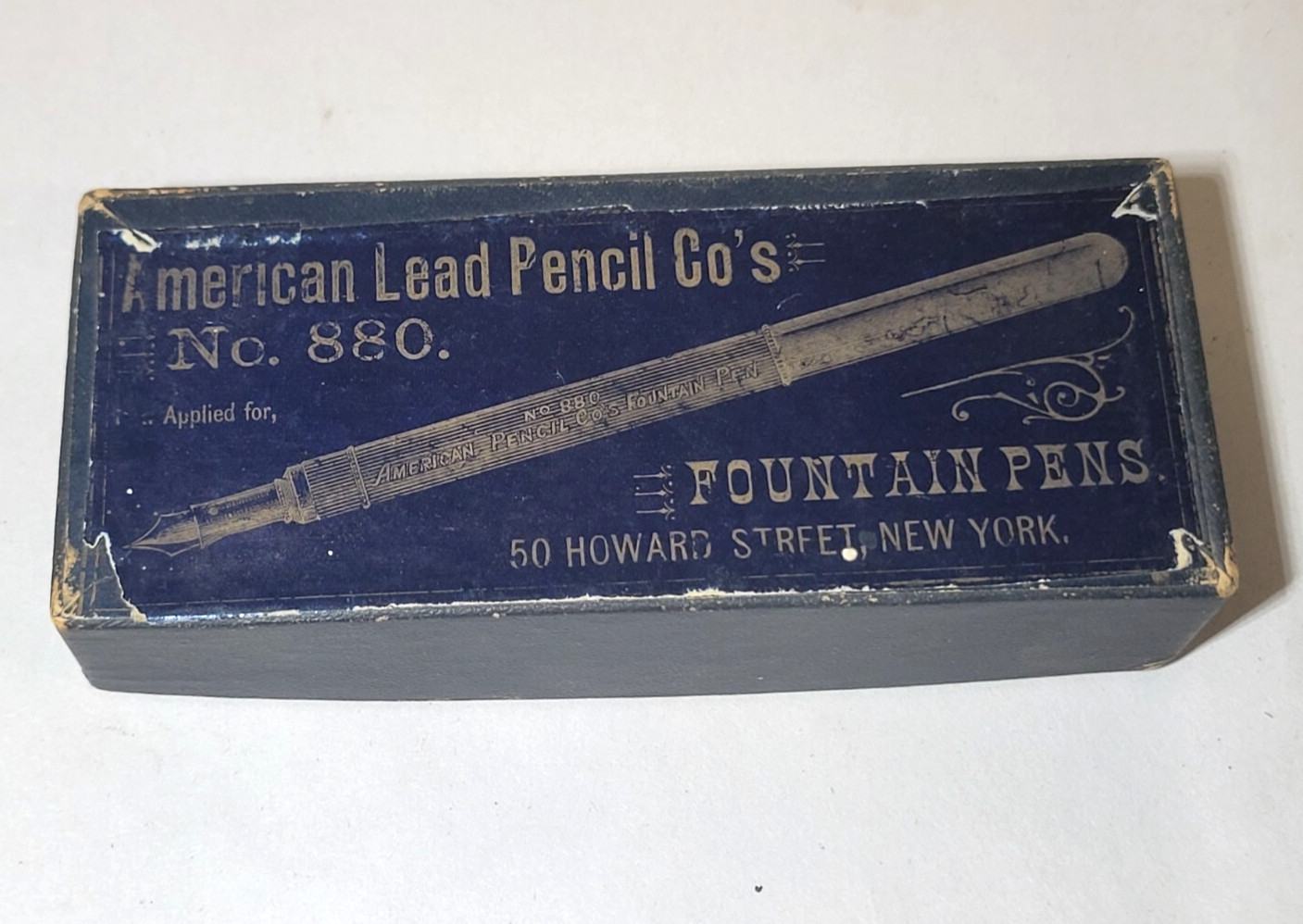 1880s FOUNTAIN PENS Box American Lead Pencil Co. Store Display No. 880 Antique