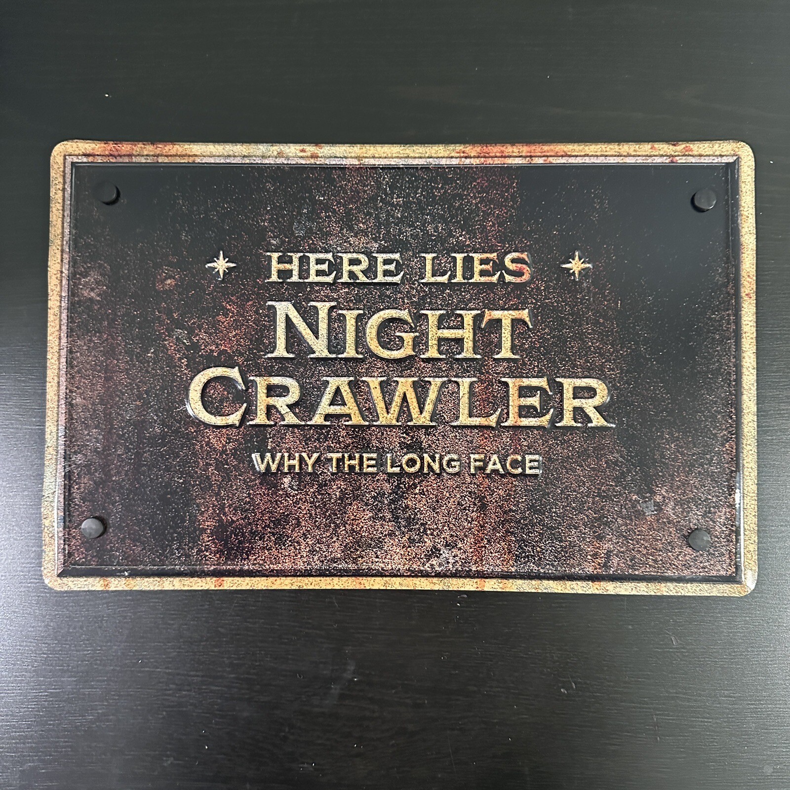 Spirit Halloween NIGHT CRAWLER Metal Store Display Sign Mausoleum Row Grave 2023