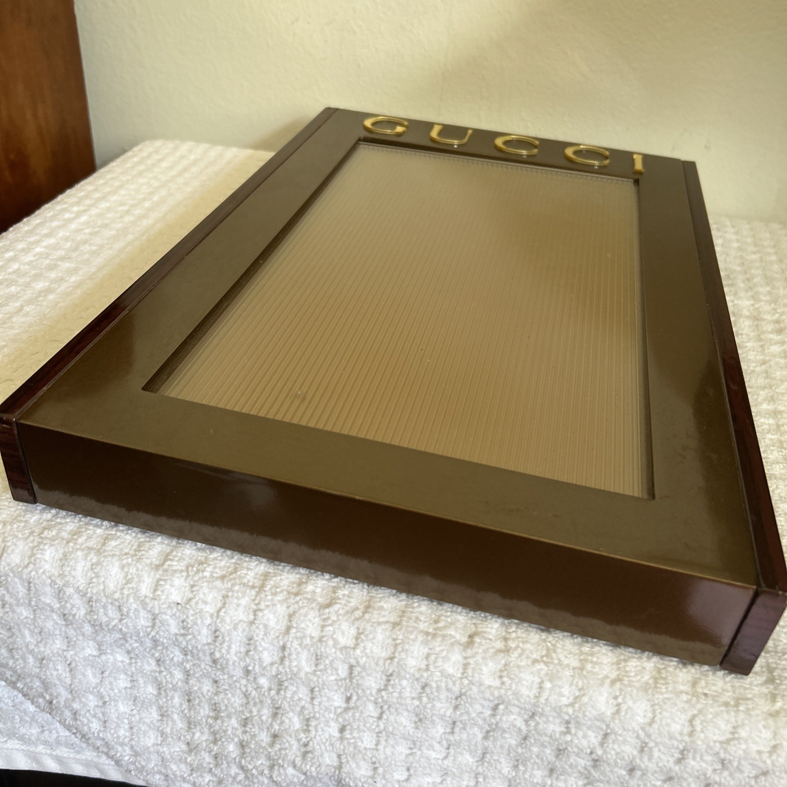 Vintage Gucci Store Display , Perfume Tray ? 10 X2 X15 Excellent Condition.