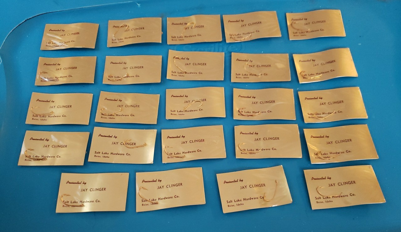 Vintage Wright McGill Eagle Claw Hooks Fishing Salesman Sample Cards Lot of 24