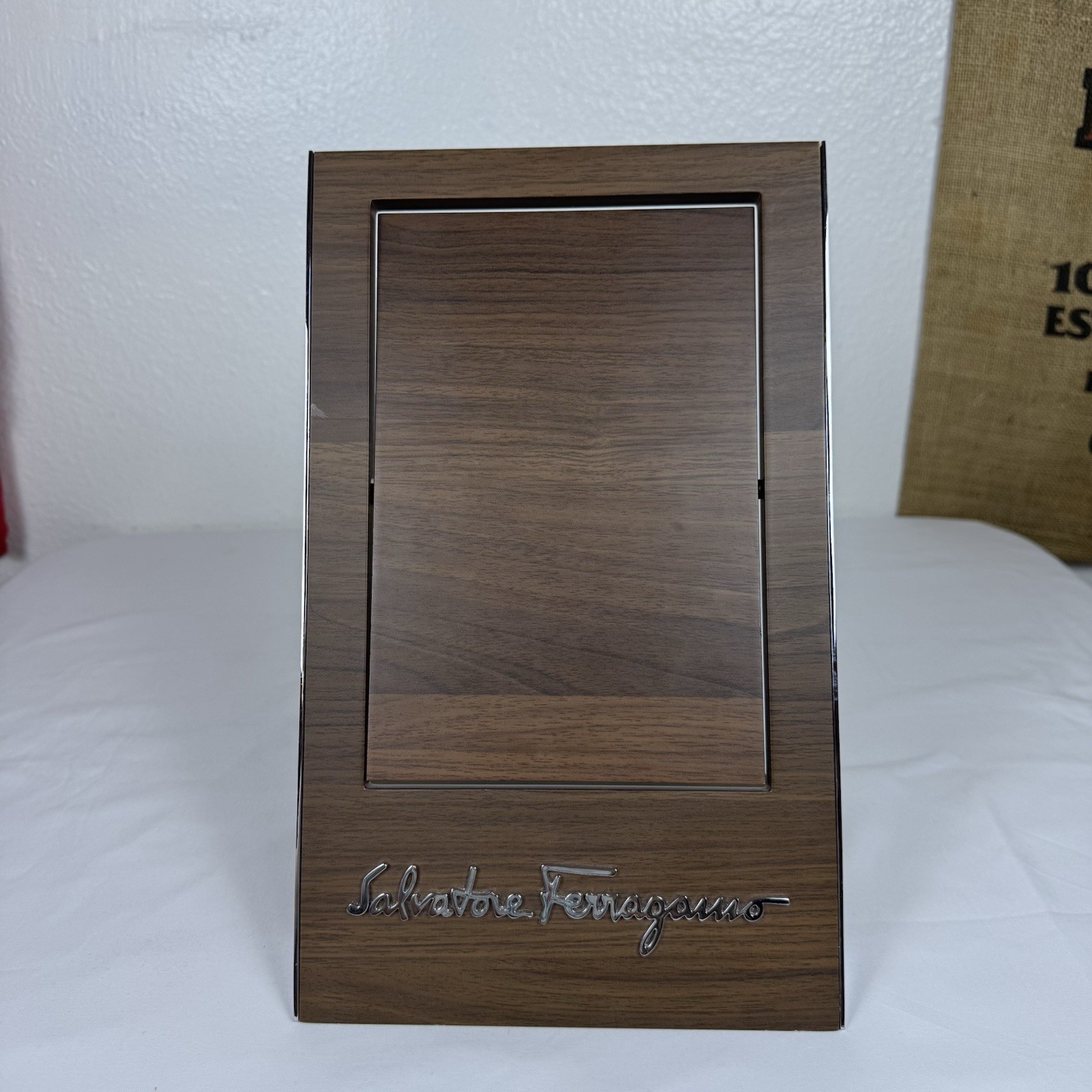 Salvatore Ferragamo Store Display Mirror For Sunglasses Dark Wood Spinning