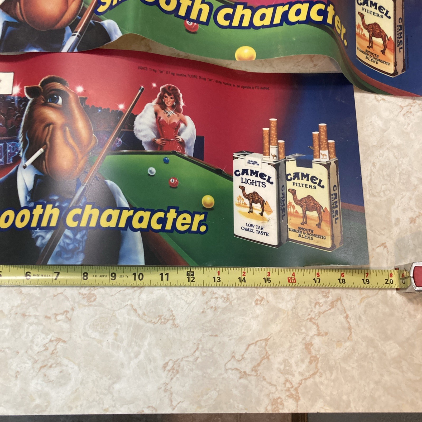 Vintage 2 Sizes Smooth Joe Camel And Pretty Lady Store Display Plastic Signs