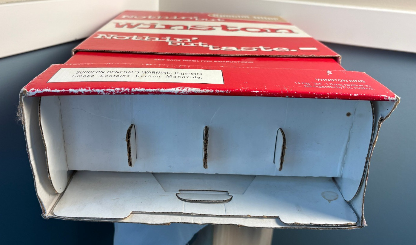 Rare RJ Reynolds Winston Cigarette Store Advertising Cardboard Dispenser Display