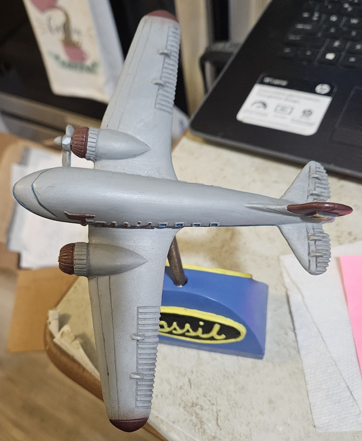 FOSSIL Dealer Collector Store Display Advertising Airplane Plane Aviation Figure