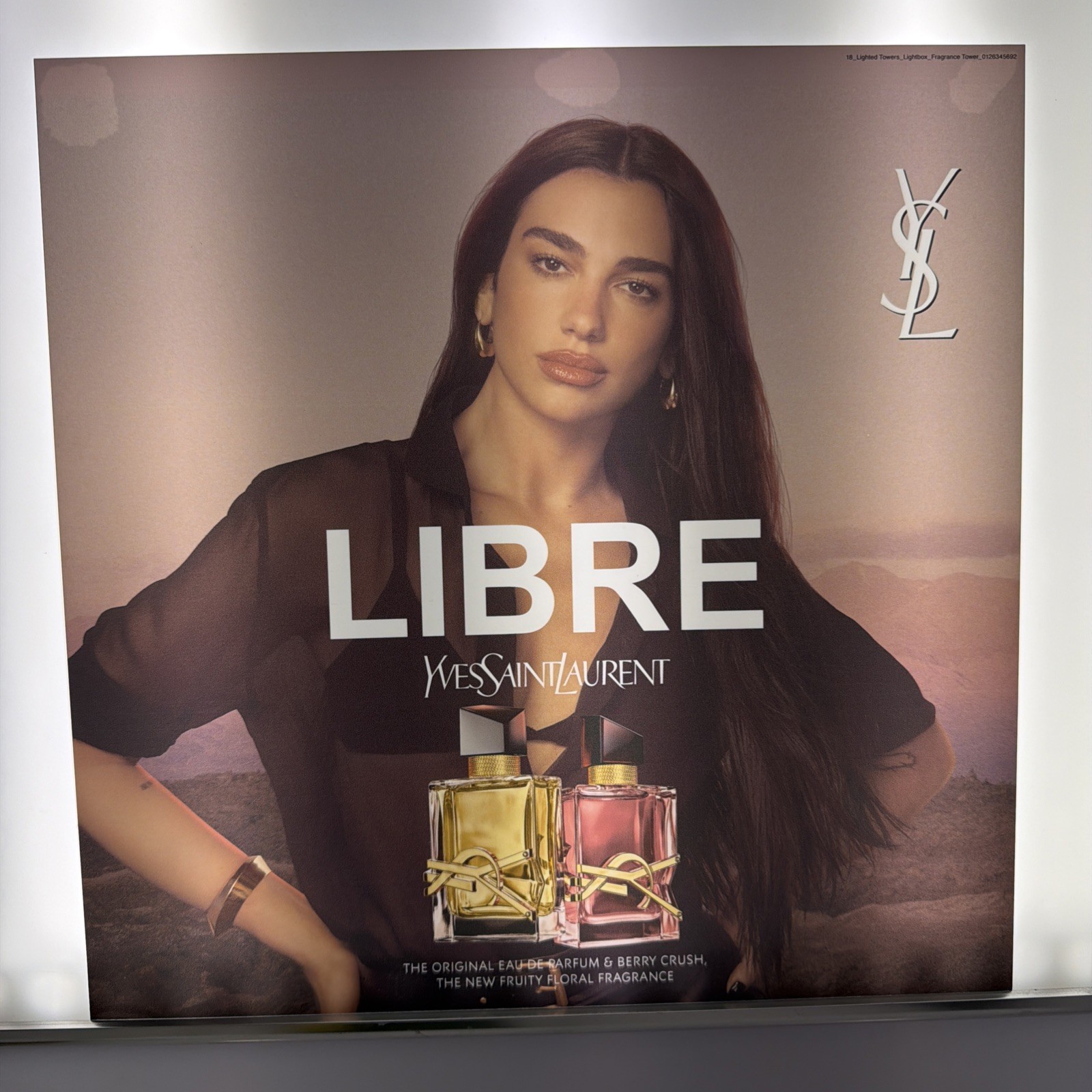 YSL Libre Berry Crush Dua Lipa Lightbox Display Insert – 2026 Fragrance Tower