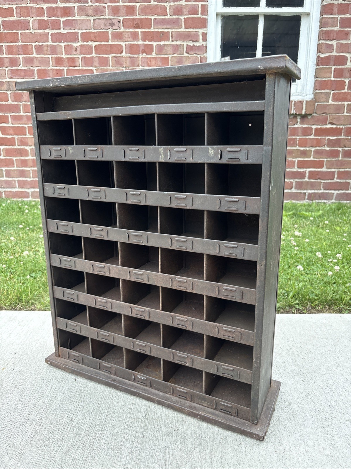 Antique Metal Parts Bin Cabinet Industrial Metzger Chicago Store Counter Display