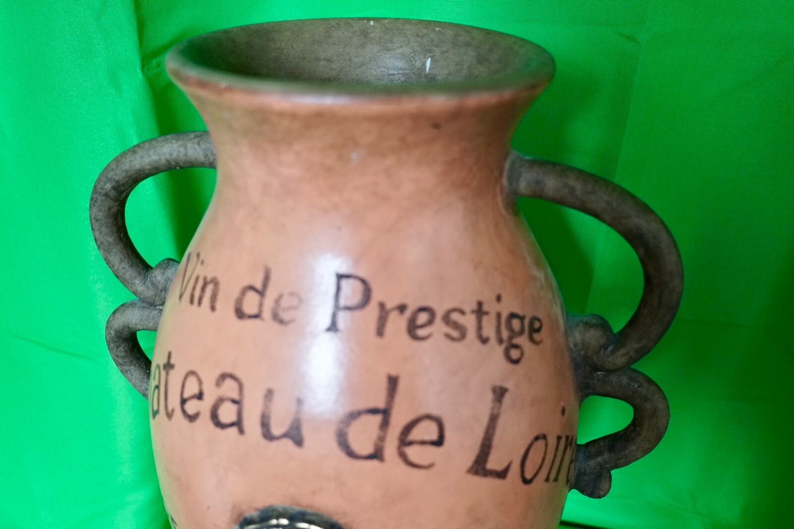 Chateau De Loire store display vtg french wine pottery jar floor vase sign art