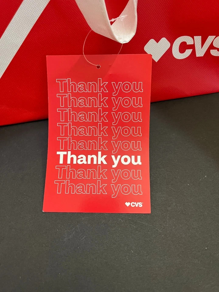 Official CVS Large Red & White Tote Shopping Bag Heartbeat Logo Reusable New Tag