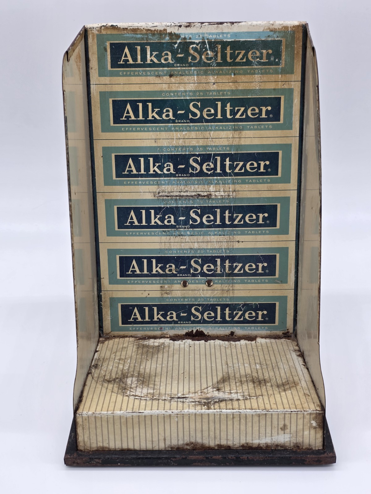 VTG Alka Seltzer Counter Top Display Sign w/ Product Bottles + 1 Box