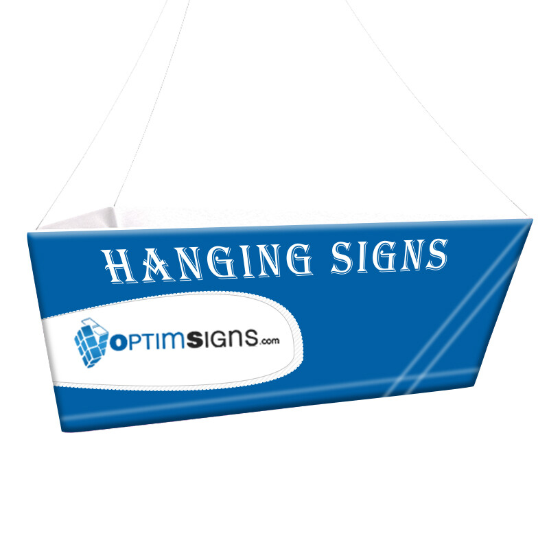 Custom Printed Tapered Tension Fabric Ceiling Hanging Banner Trade Show Display