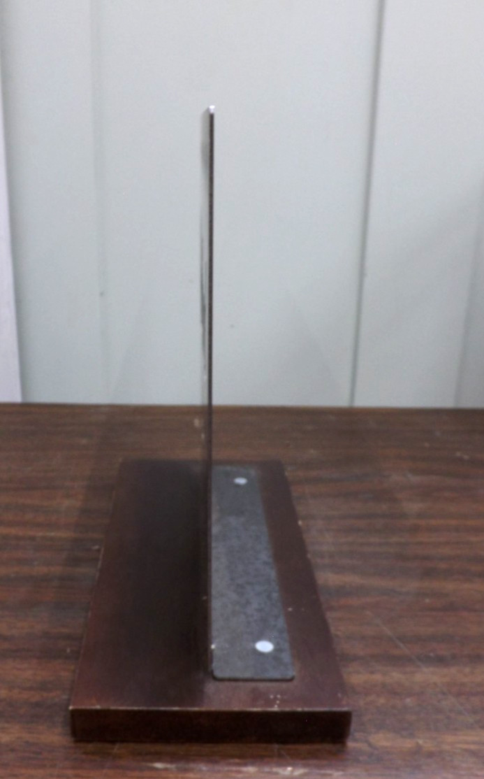 VINTAGE OXFORD SHIRT STORE COUNTER DISPLAY SIGN METAL WITH WOOD BASE clothing