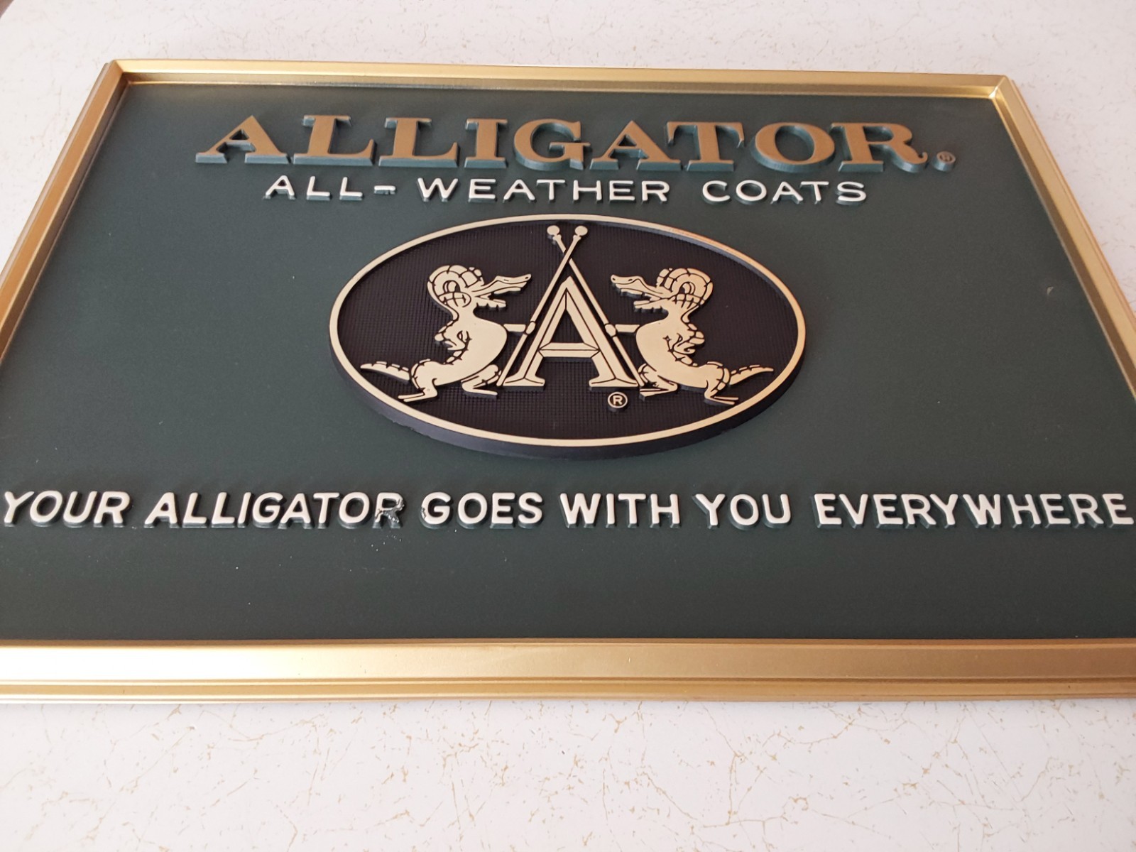 Early Store Sign Advertising Display Department Store Alligator Coats