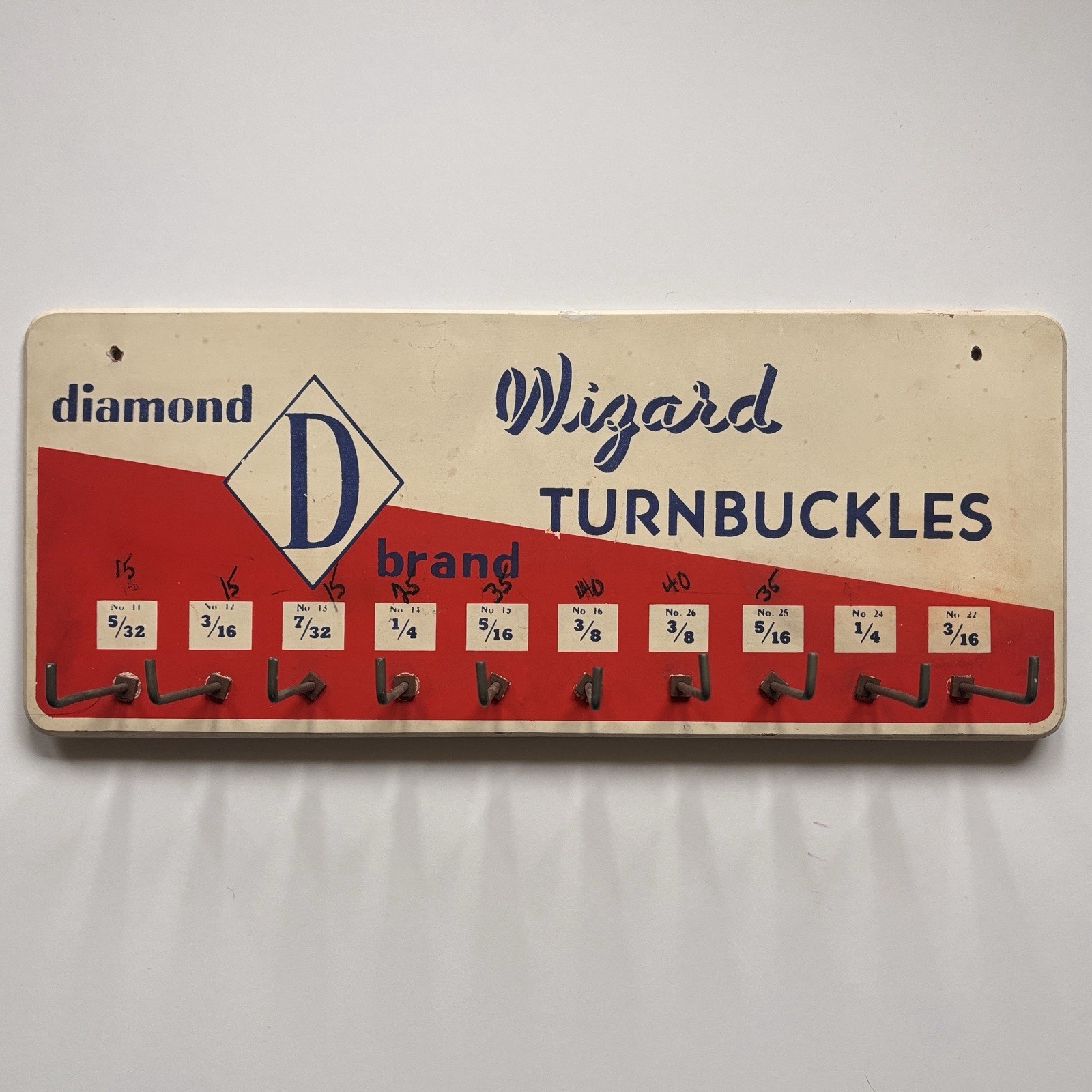 Vintage Diamond D Wizard Turnbuckle Hardware Display Sign Rack C.1950 Provenance