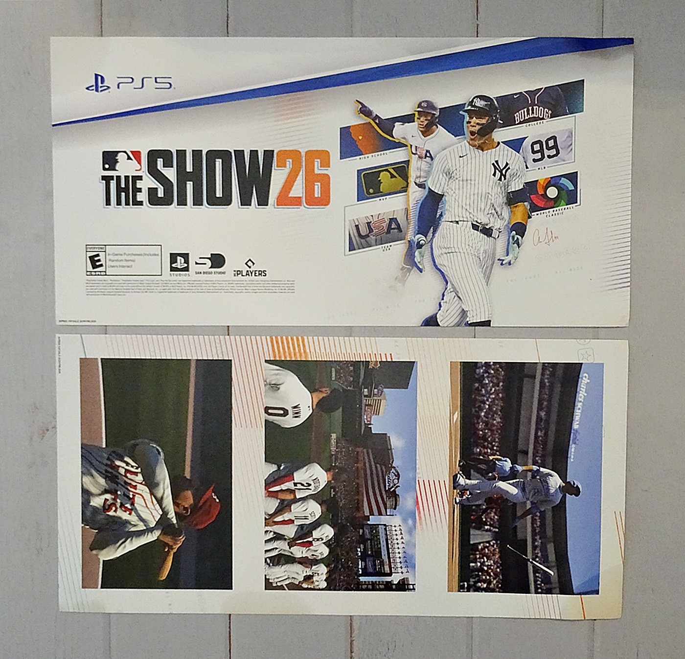 MLB The SHOW 26 PS5 Gamestop Store Display Promo Posters 24×12