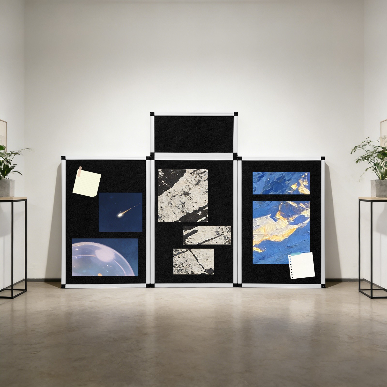 Trifold Poster Display Board 3+1 Folding Display Board w/ Carry Bag Black