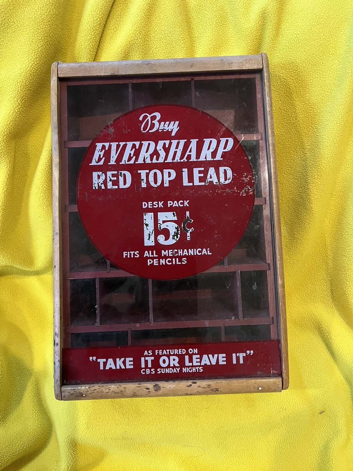 Vintage Eversharp Red Top Lead Pencil Counter Top Advertising Case Point Of Sale