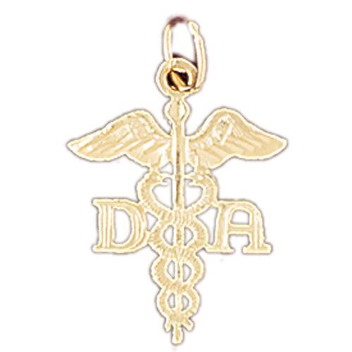 DA Medical Sign Charm Pendant 14k Gold (0.8 Grams)