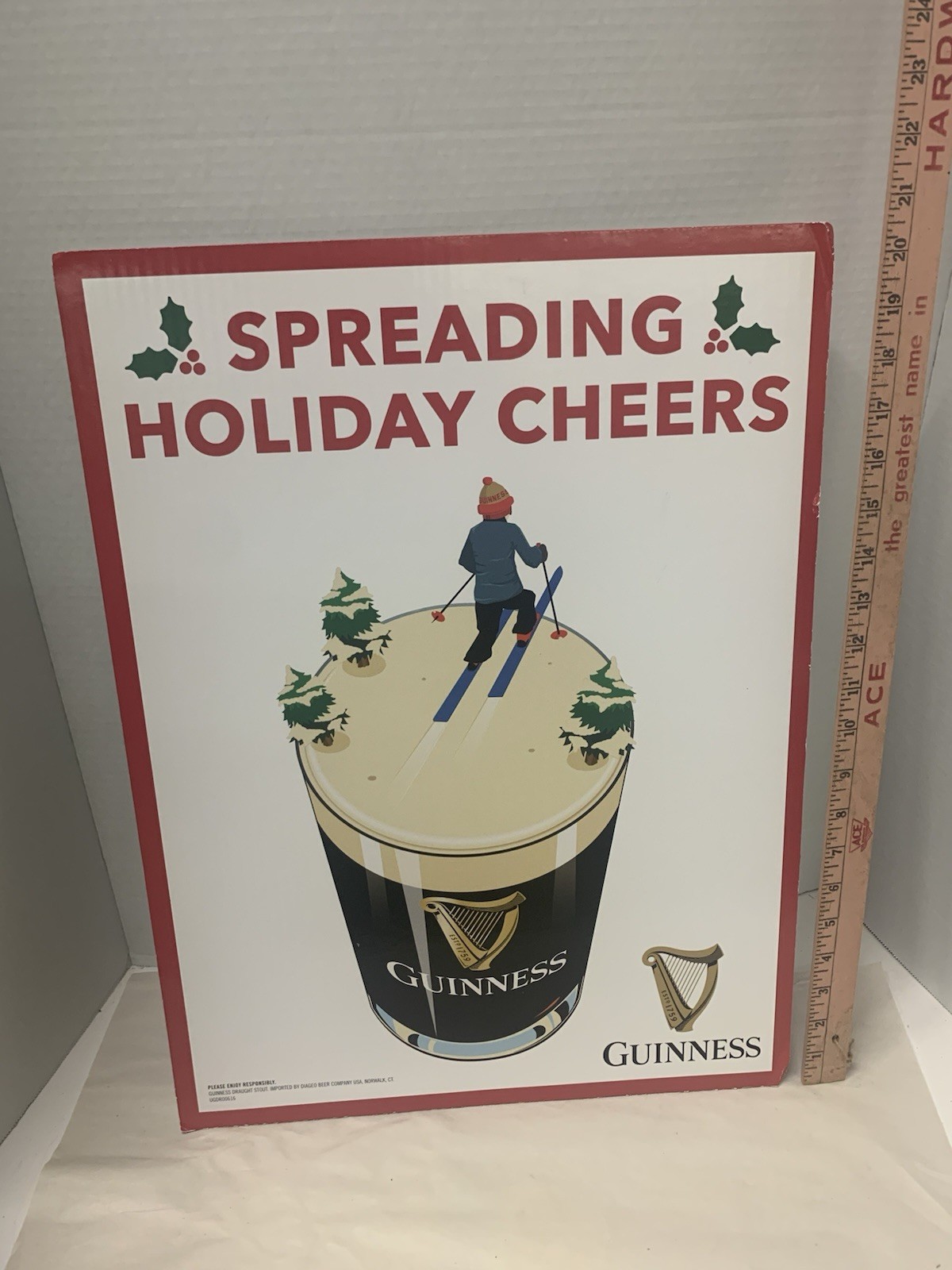 Guinness Cardboard Easel Back Holiday Advertising Display