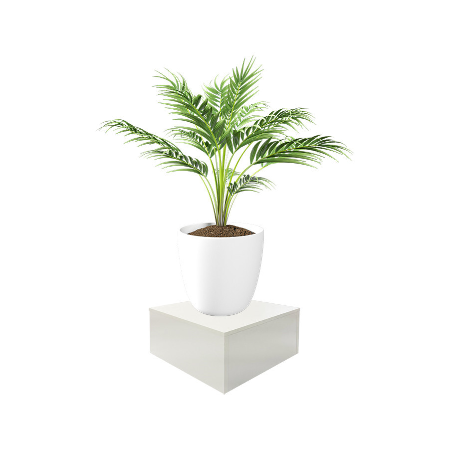 White 18” x 18” x 12” Cube Pedestal Display Knockdown Base Retail Fixture