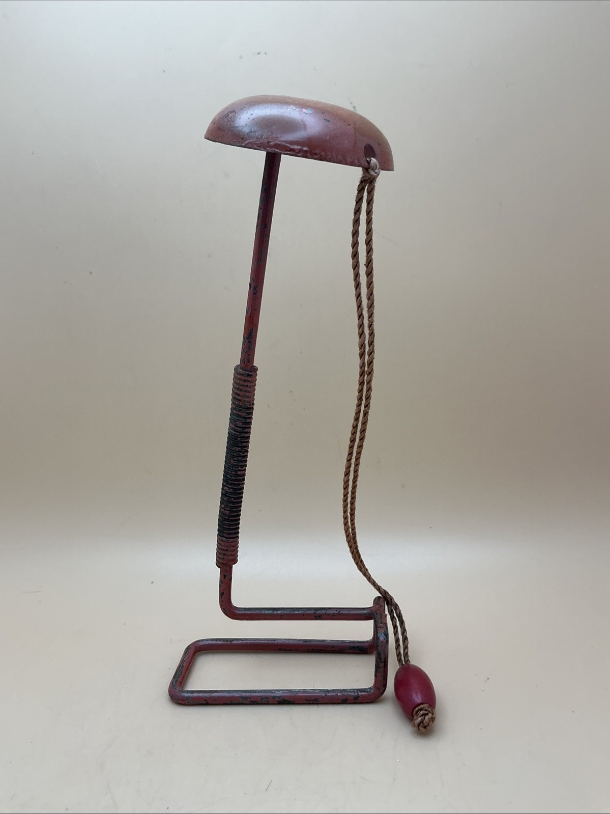 Vintage Hat or Wig Display Stand, Metal, Pullback String, Store Display 1920/30s