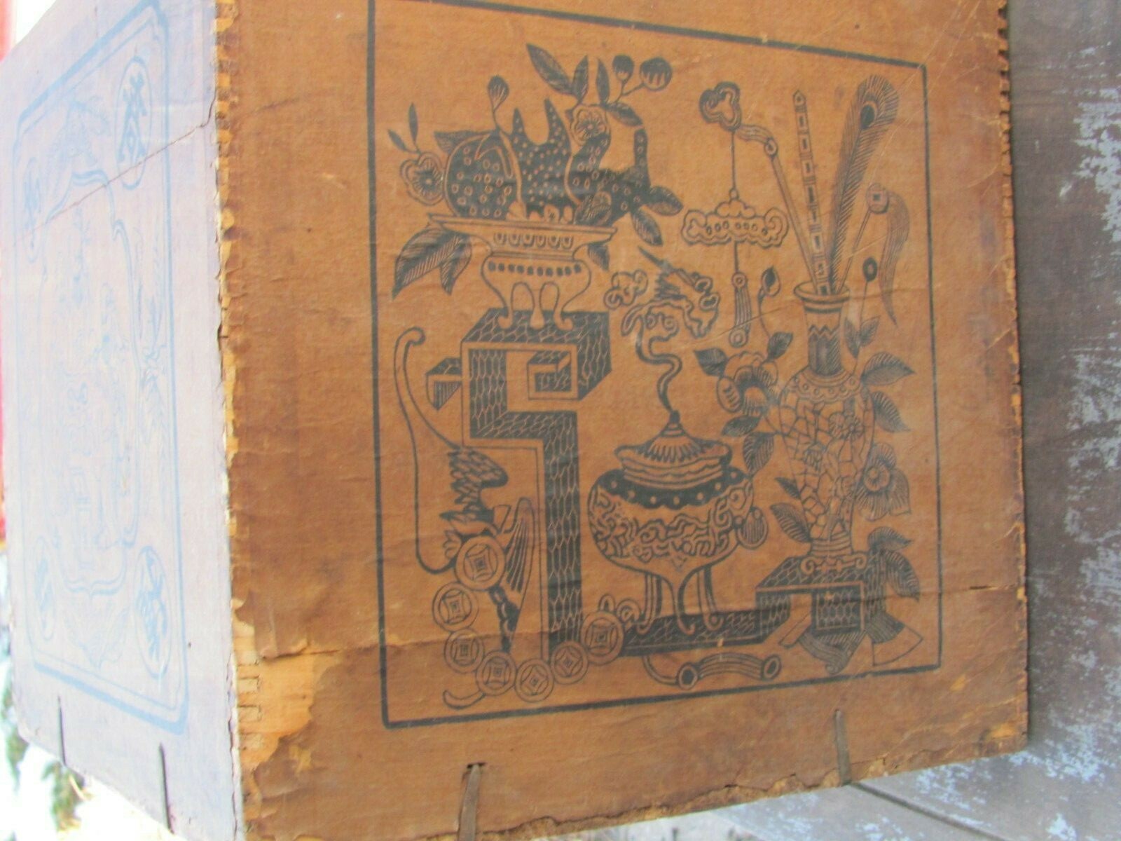 ANTIQUE WOOD SHIPPING BOX HYSON TEA TO ELMWOOD IL STAR GROCERY STORE A. ARMS