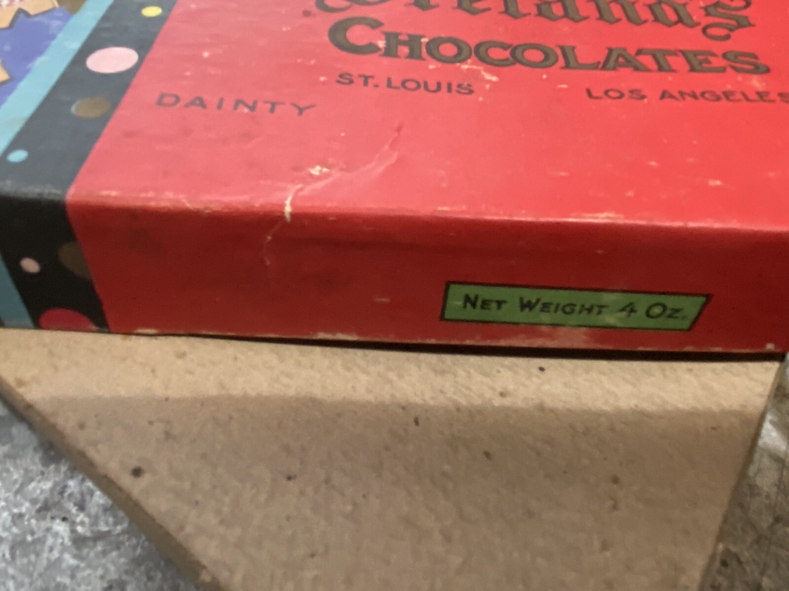 Circa 1910 Frelands Dainty Chocolates Box St Louis Los Angeles Parasol Art Deco