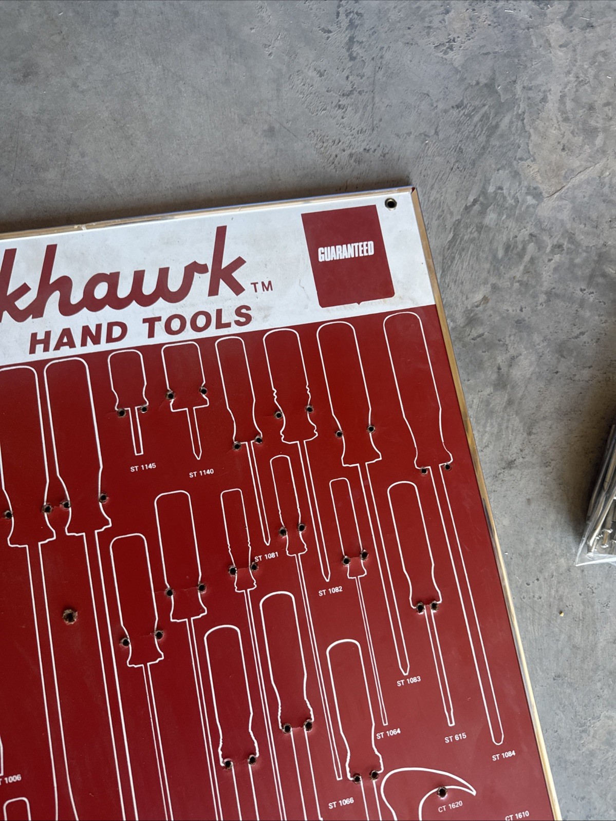 Vintage Black Hawk Hand Tools Display Advertisement Board DBD-5a