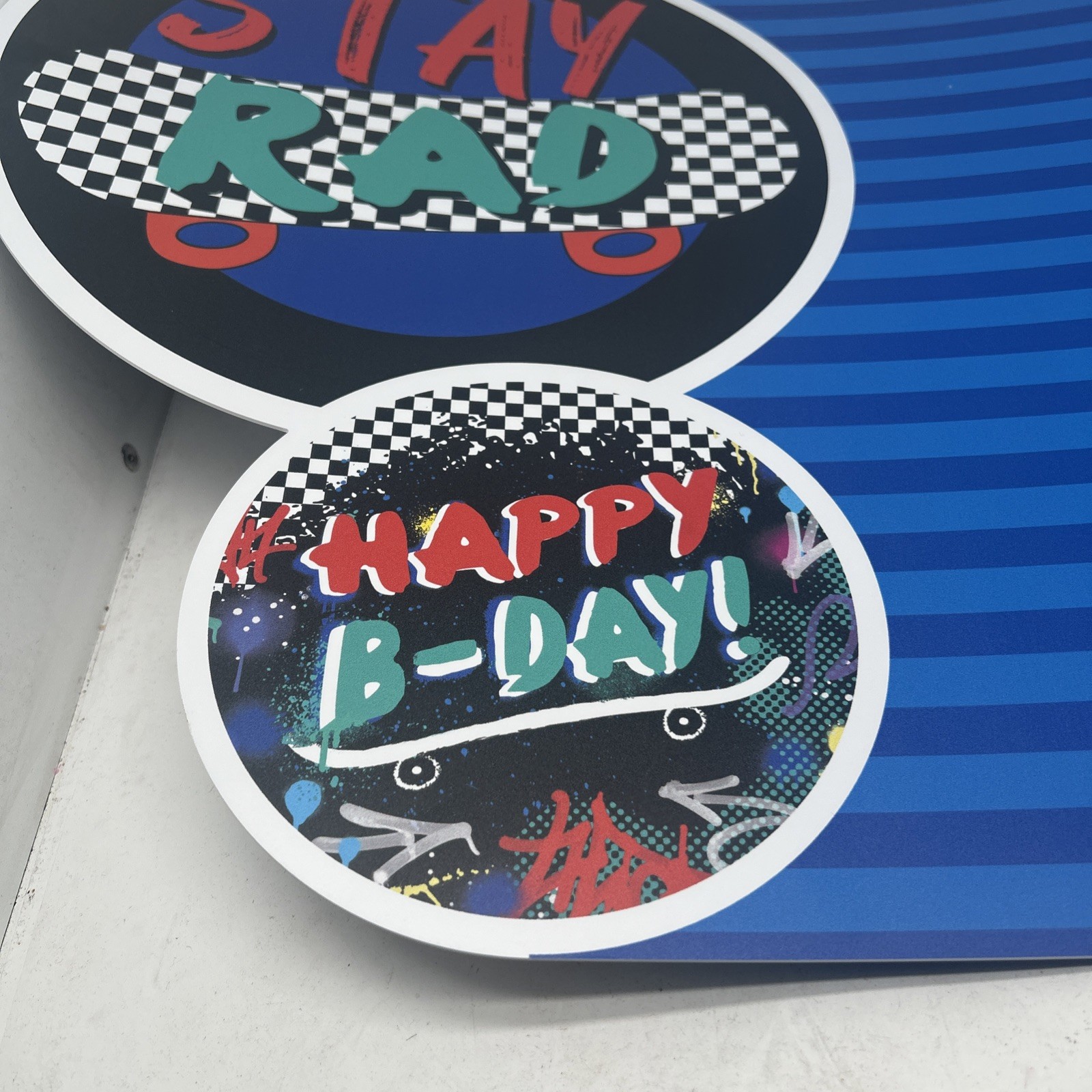 Party City In-Store Stay Rad Happy Sign 23″ x 18.5″ x 2mm Display W Hanger DWBO