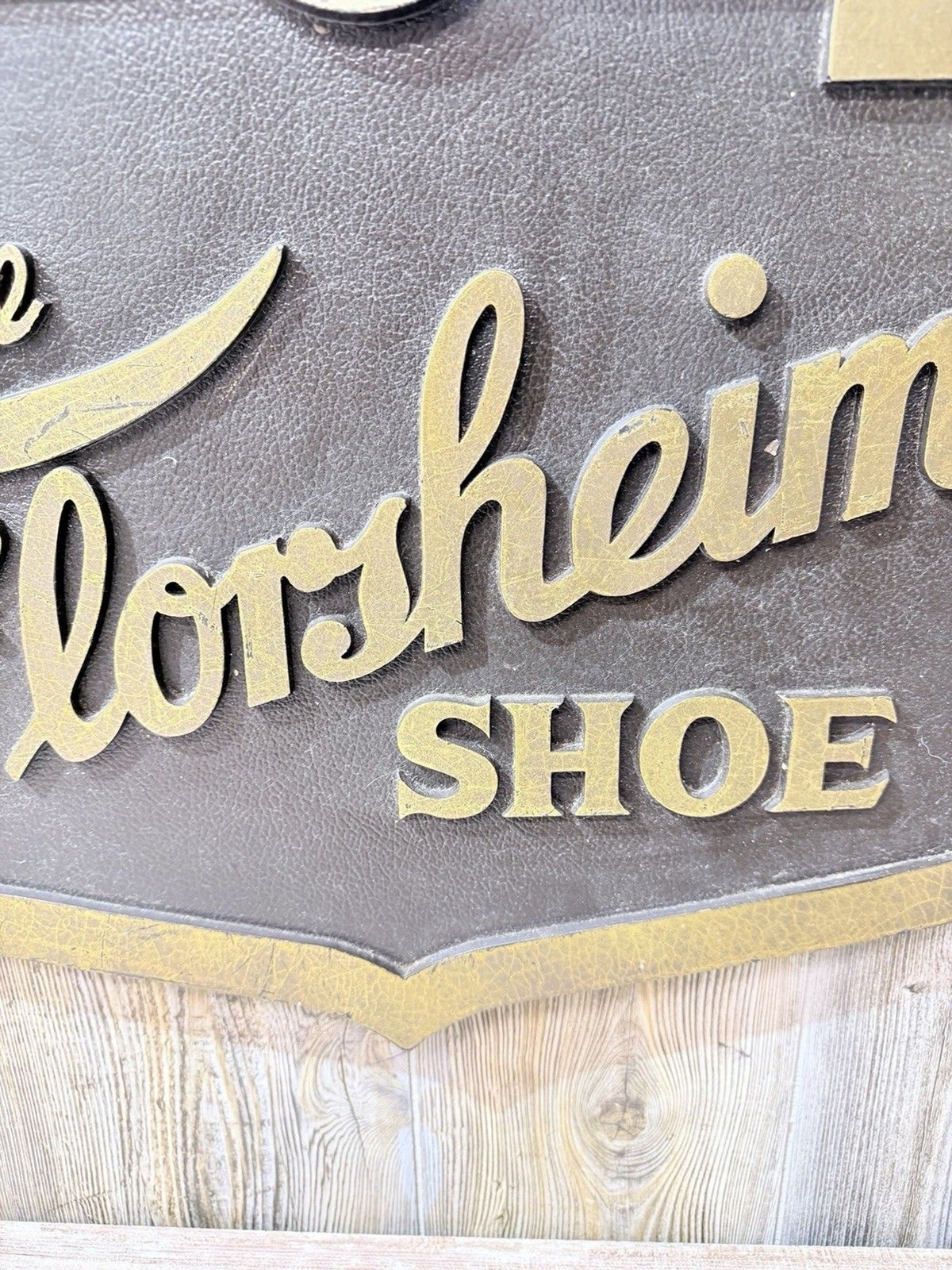 HTF Florsheim Shoe Vintage Advertising Early Composite Hanging Sign 28” x 20”