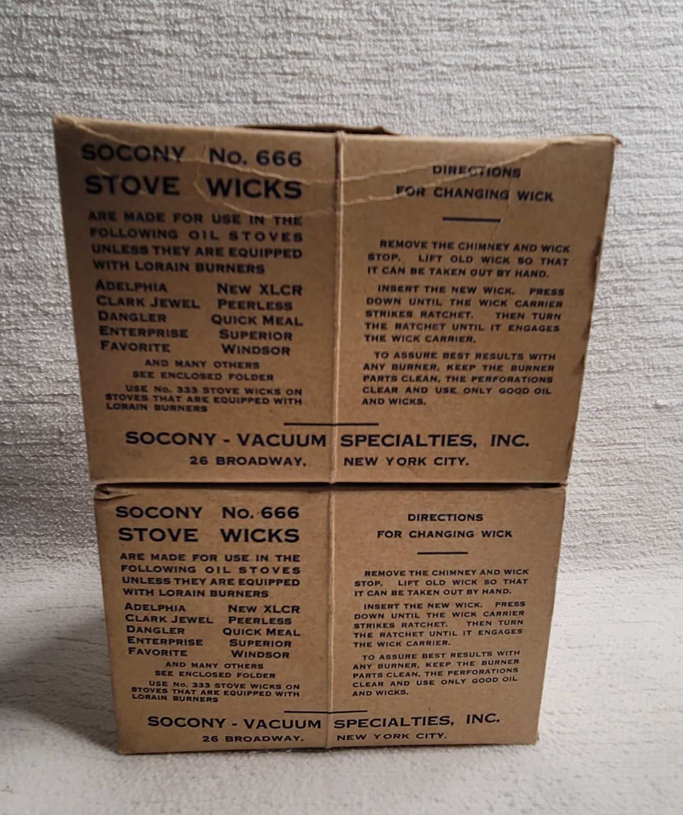 SOCONY TIGER BRAND STOVE WICK no 666