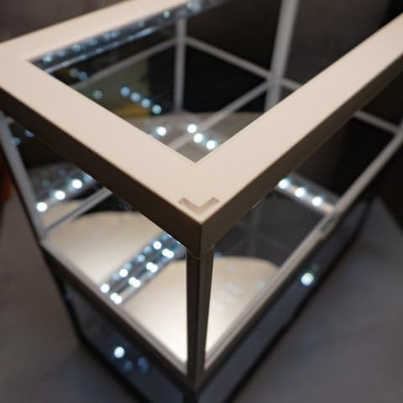 White Collectible Display Show Case Illumicase+ with LED Lights and Mirror Base