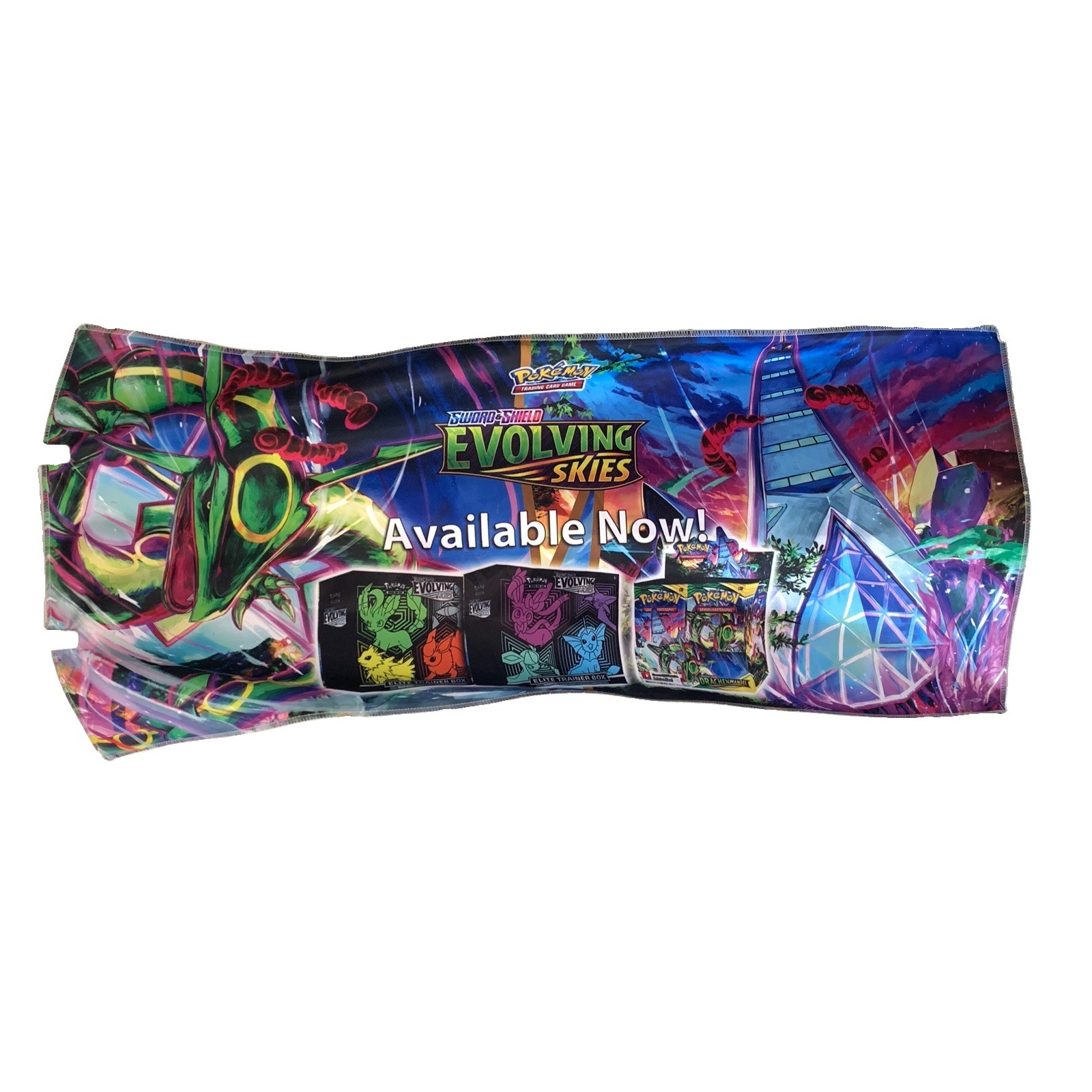 Pokémon Store Sign Display Promotional Fabric Stretch Sword Evolving Skies 5×2’