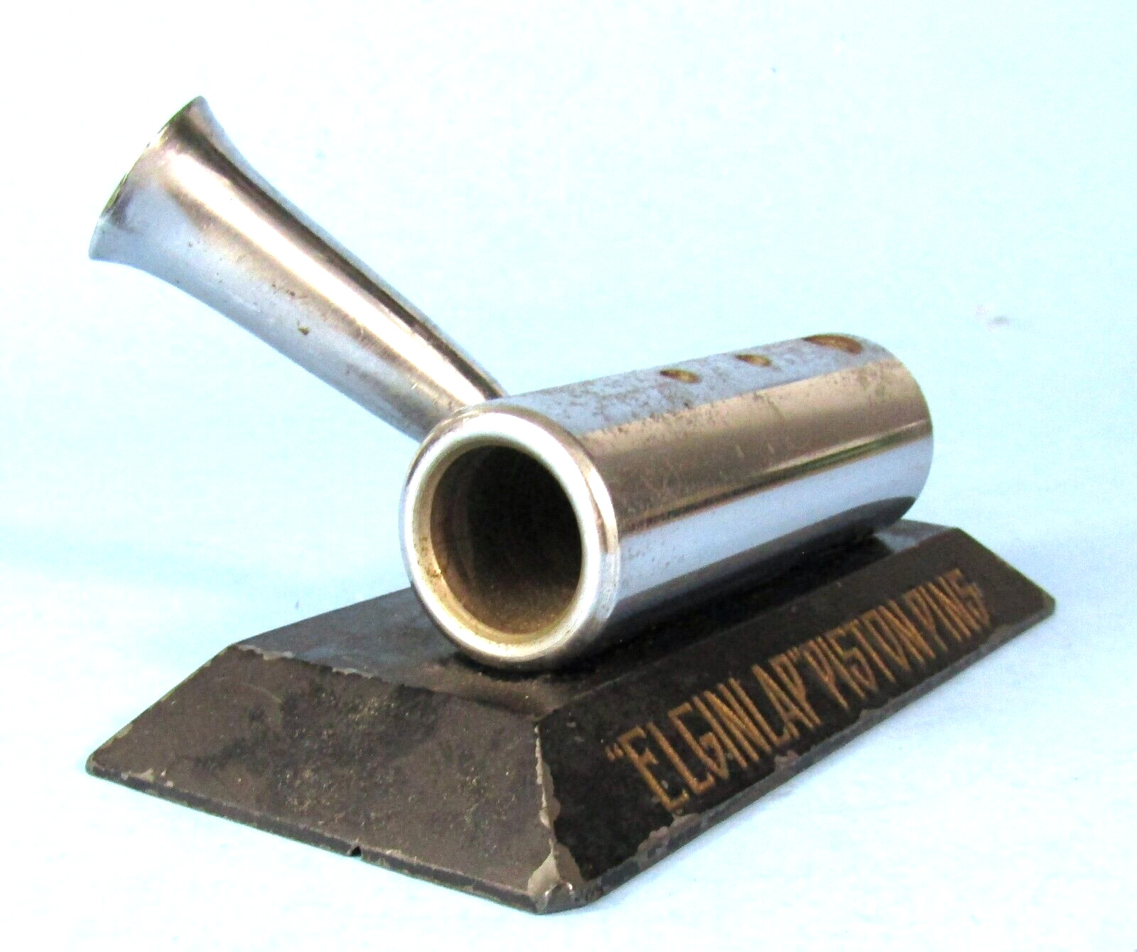 VINTAGE ELGINLAP PISTON PINS METAL ADVERTISING PAPERWEIGHT PEN HOLDER