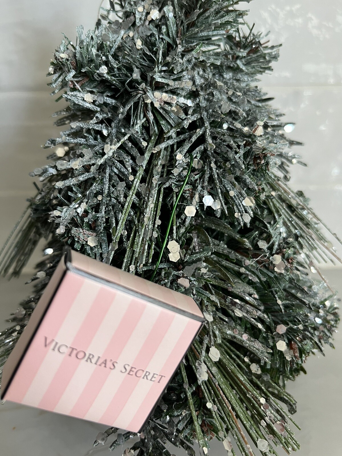 Victoria’s Secret Christmas Tree Store Display Flocked Glittered Gift Ornament