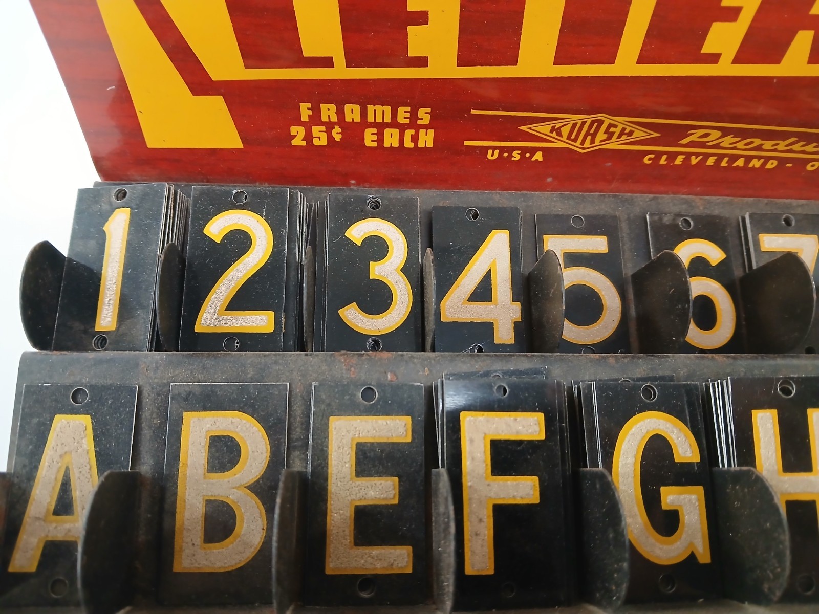 Vintage DA-NITE Reflecting Metal Letters Advertising Display Set Cleveland OH