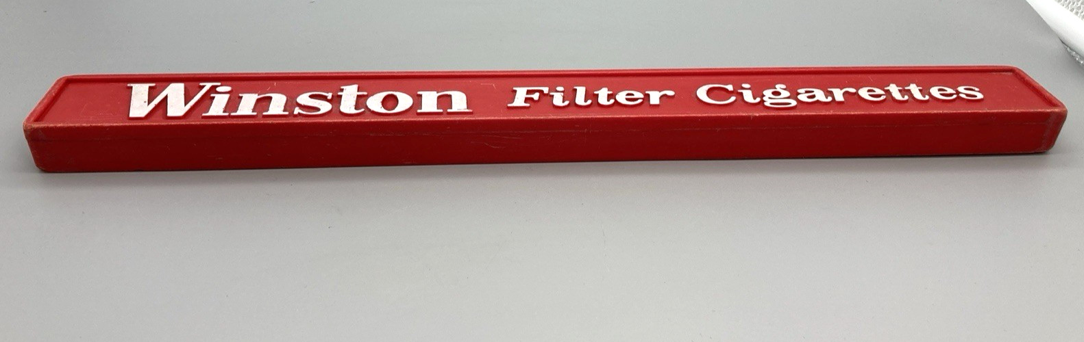 Vintage grocery store belt order divider cigarette advertising Winston 1970’s