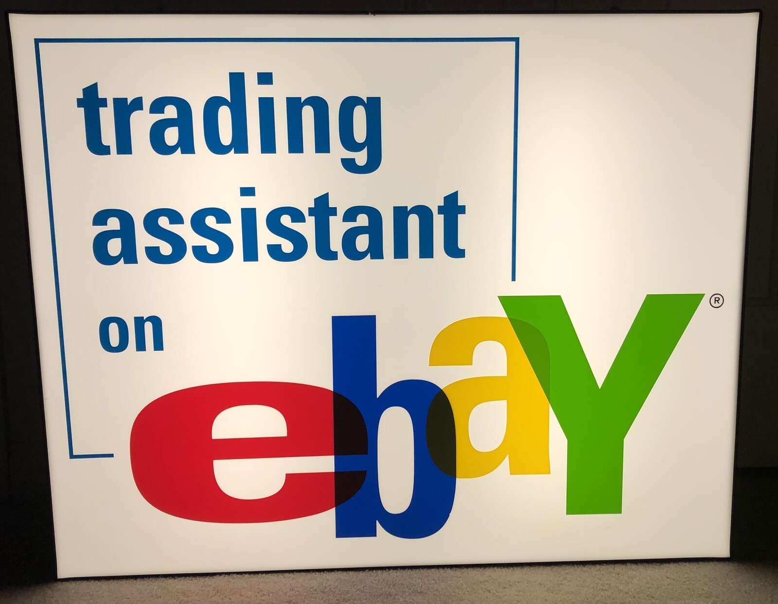 Rare eBay Trading Assistant Store 30″ x 24″ x 5-1/4″ Plexiglass Lighted Sign