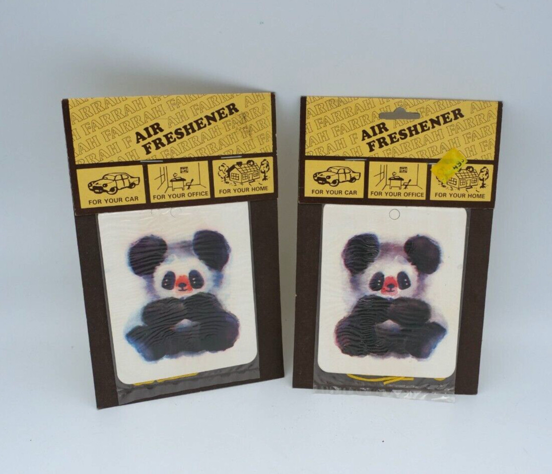 NEW PAIR OF 1970s Vintage FARRAH AIR FRESHENER PANDA BEAR SEAL