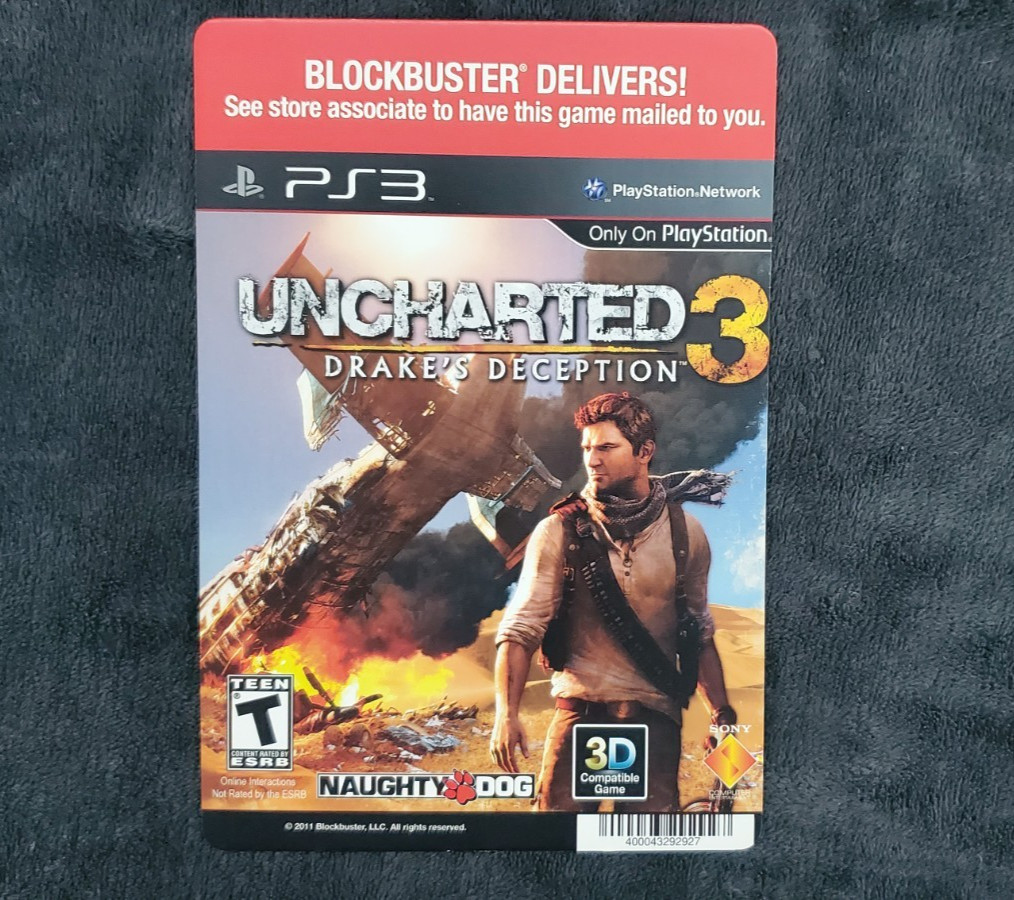 Blockbuster Video Rental Backer Display Card Video Game Lot of 3 – 360, PS3