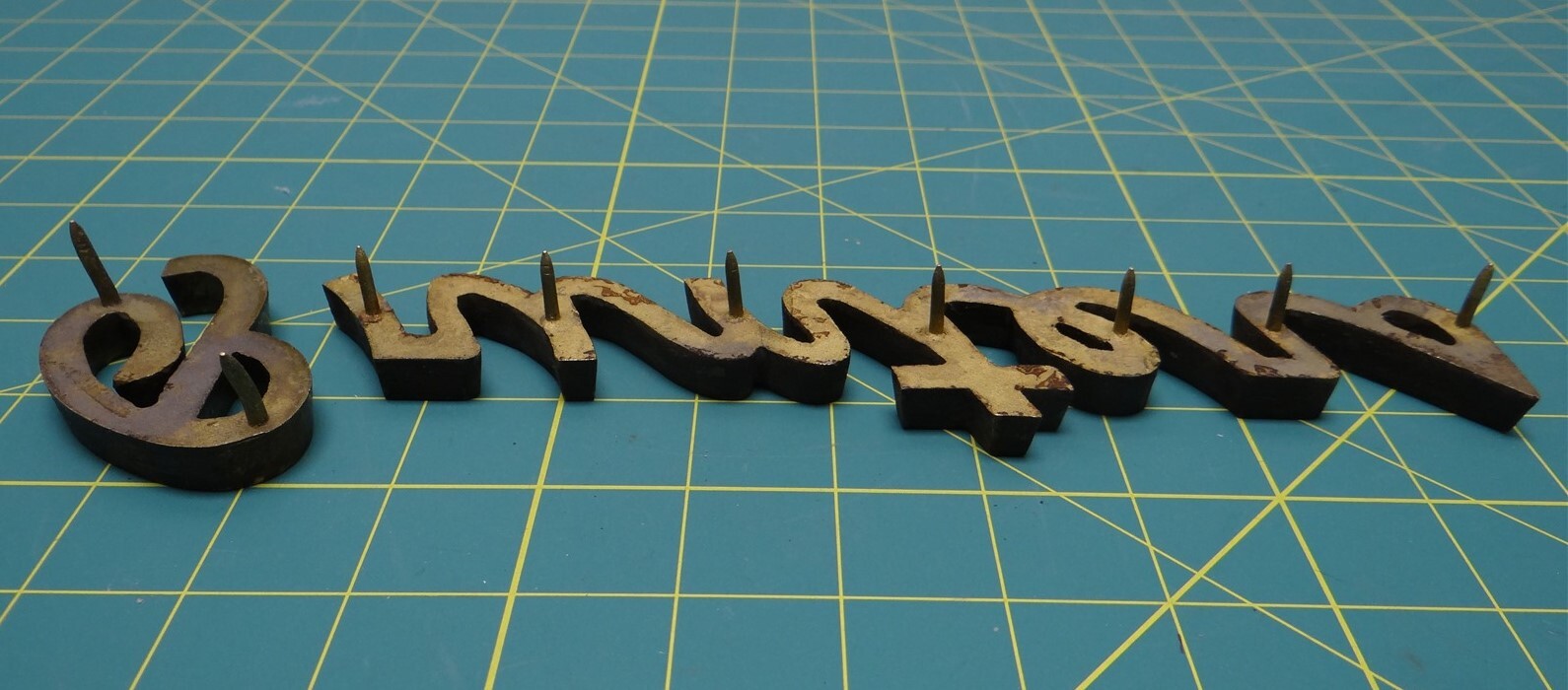 Vintage “Printers” Industrial Mid Century Modern Metal Font