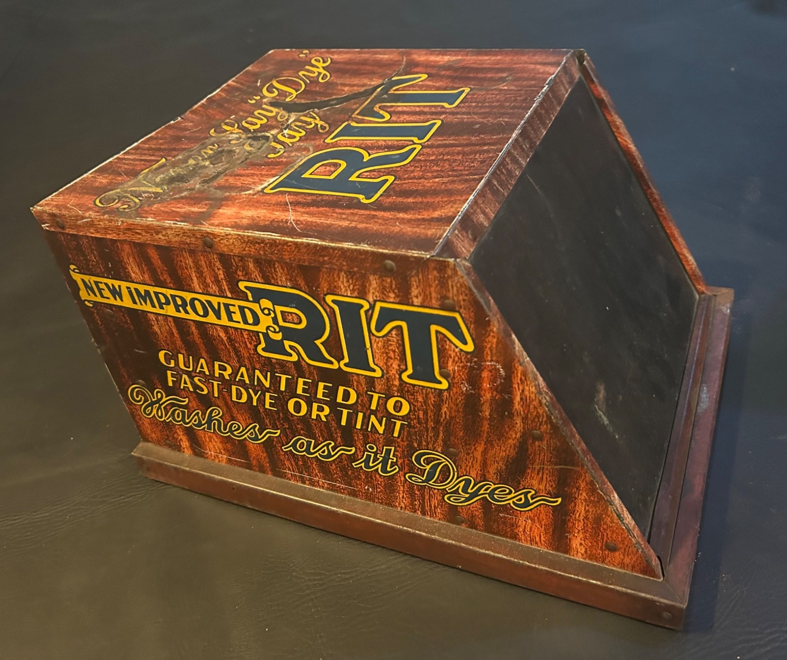 C1920 Tin Litho New Improved RIT Dyes Advertising Counter Top Store Display