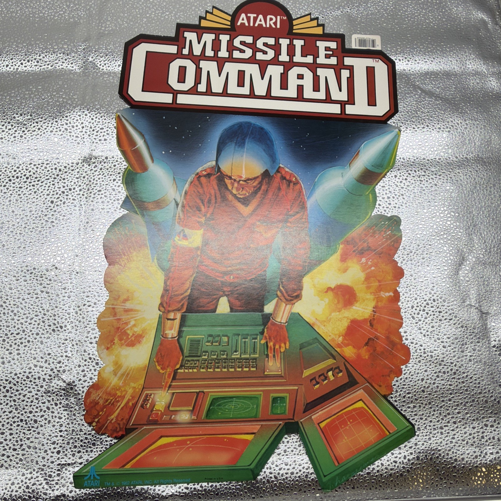 Lot Of 8 Atari Store Display Advertising Sign 1982 Astroids Battle See Pics More
