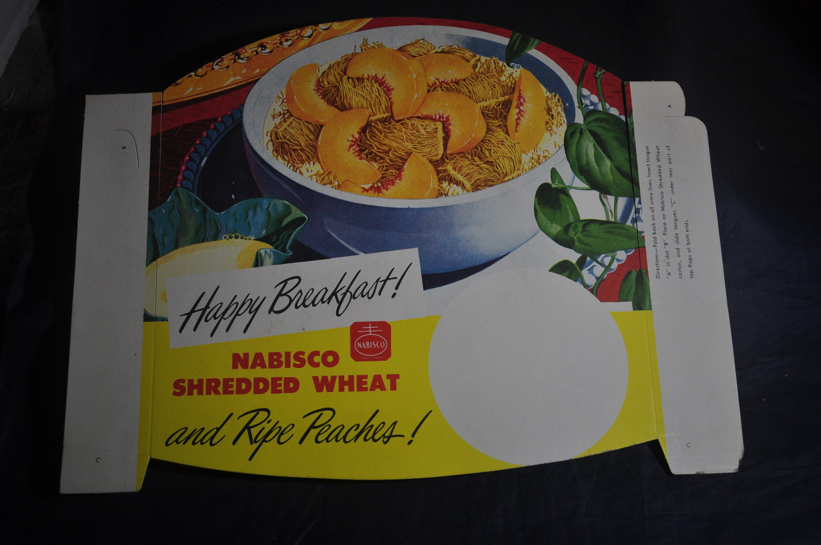 HAPPY BREAKFAST NABISCO Shredded Wheat & Ripe Peaches Store Display