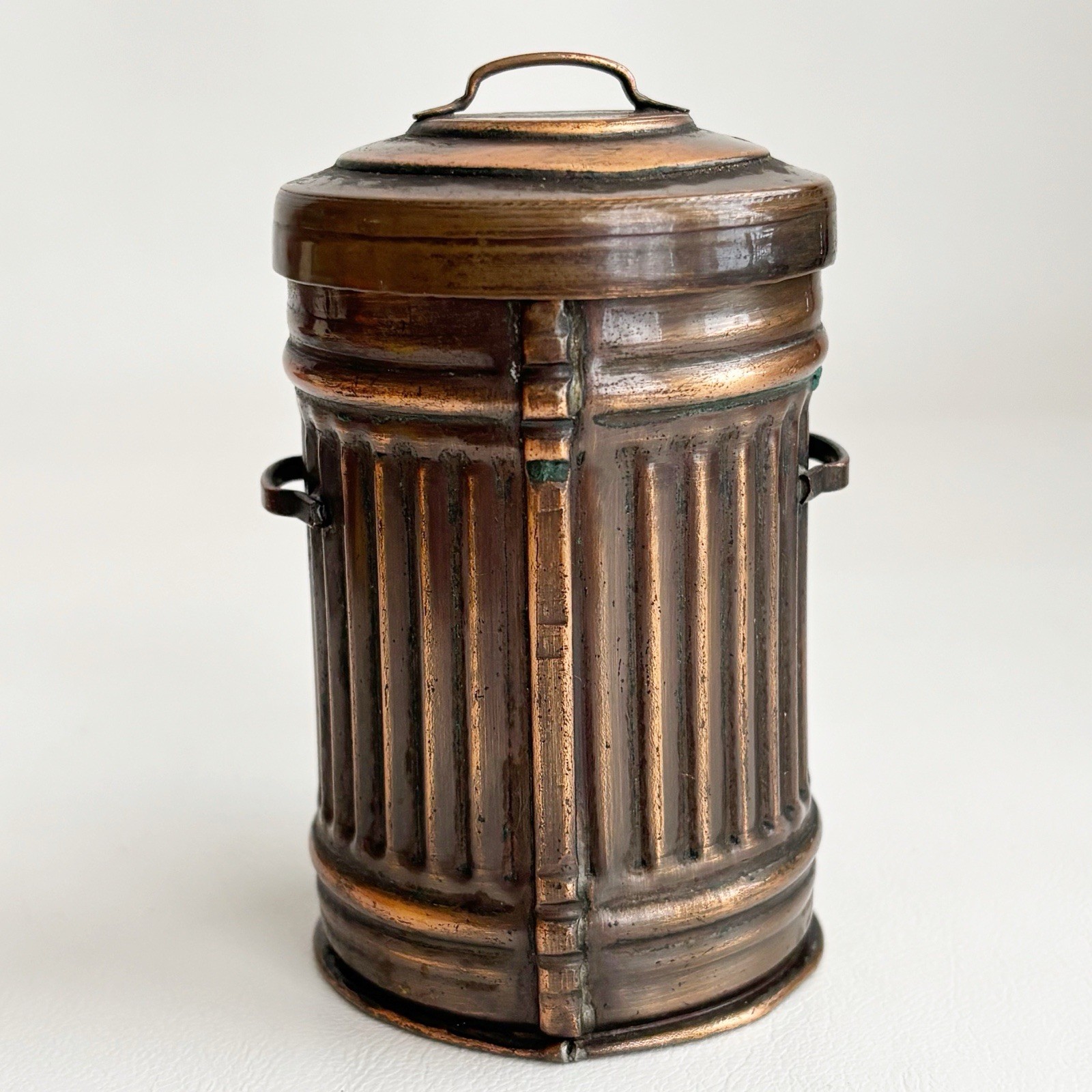 Craftsman Co Salesman Sample Copper Trash Can #341 Trinket Box Early 1900s 3.25”