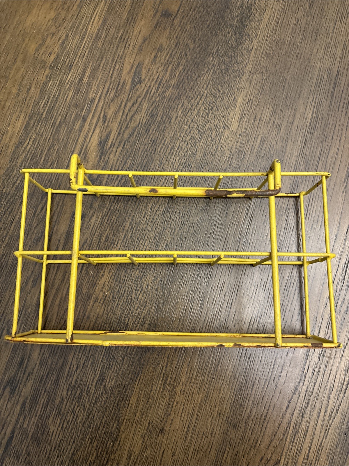 Vintage yellow Metal display rack, used for holding Items