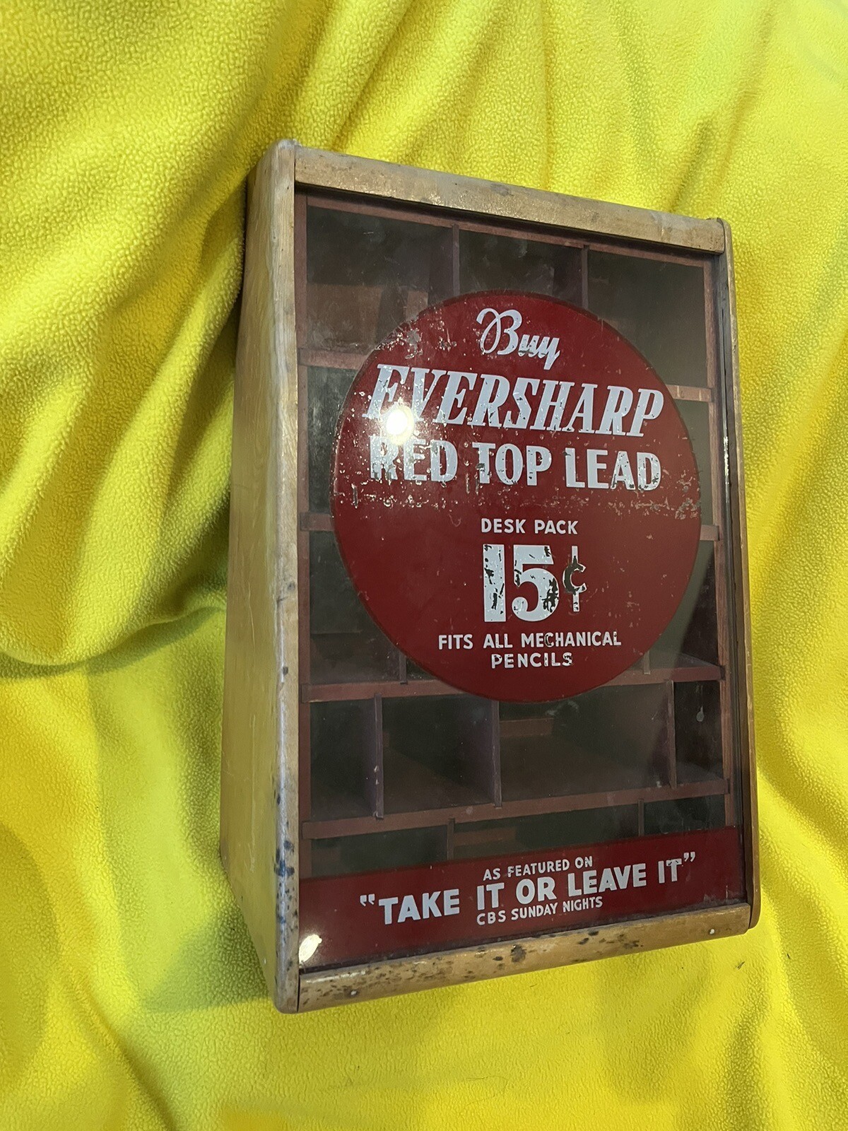 Vintage Eversharp Red Top Lead Pencil Counter Top Advertising Case Point Of Sale