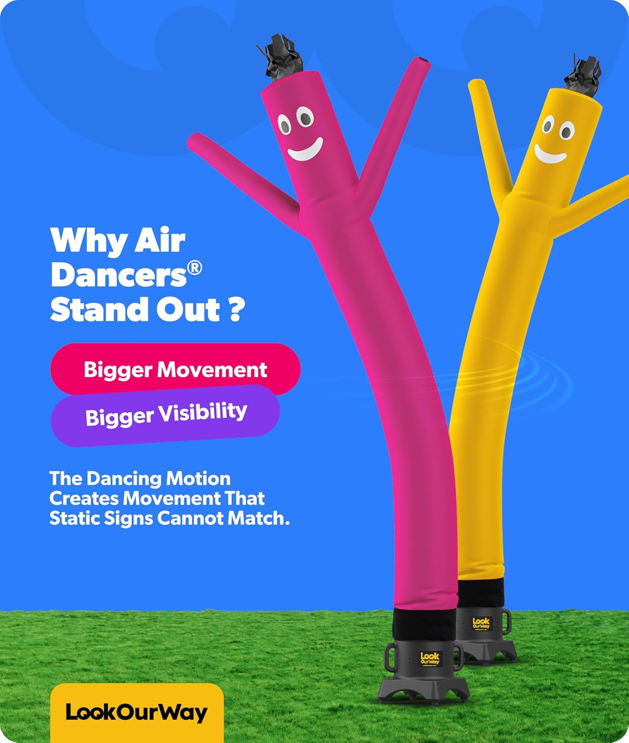 Air Dancers Inflatable Tube Man Attachment – 10 Feet Tall Wacky Waving Inflatabl