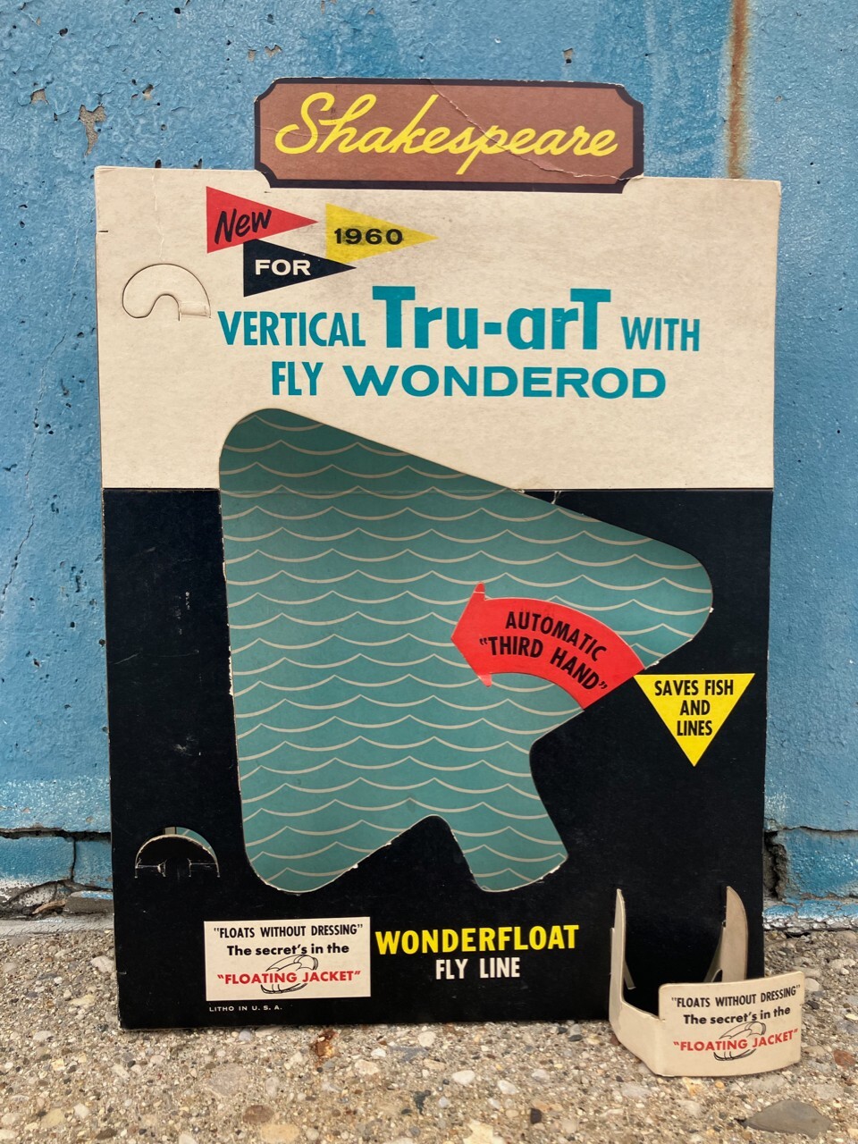 1960 Shakepeare Wonderod Fly Rod Tru-art Reel Line Fishing Store Display Vintage
